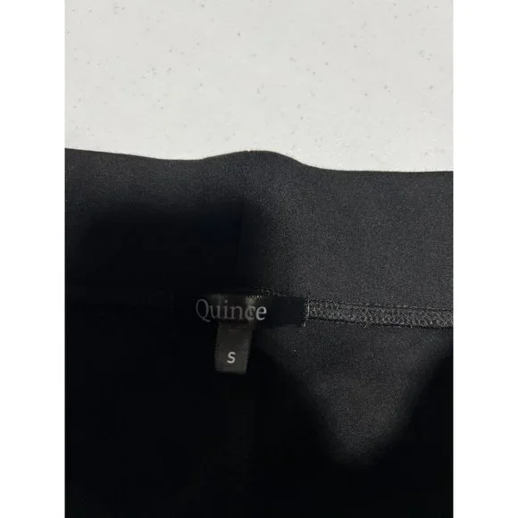 Quince Women's Black Ultra-Stretch Ponte Pants Skinny Leg sz S Petite 24" Career - Picture 3 of 8